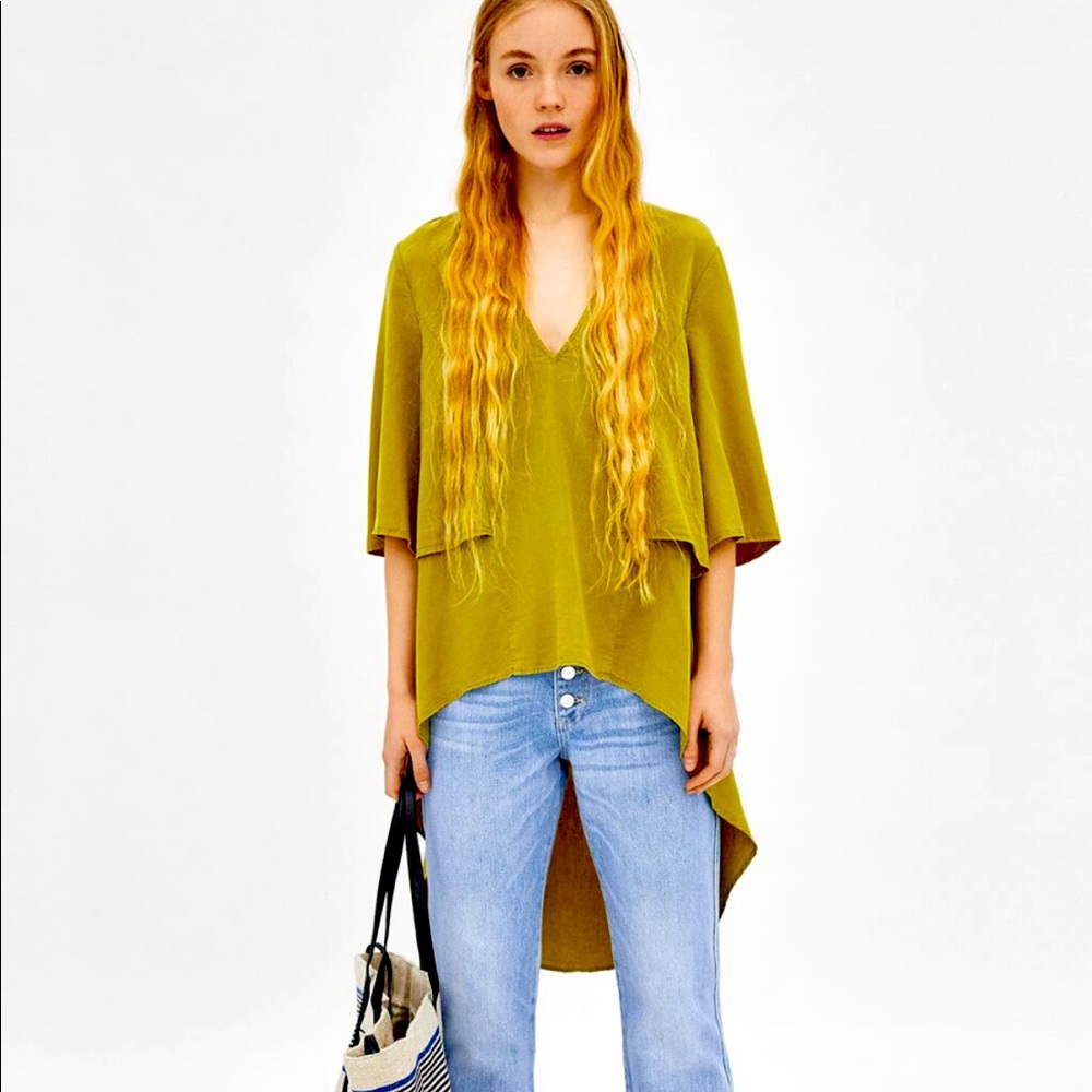 Zara layered asymmetrical top